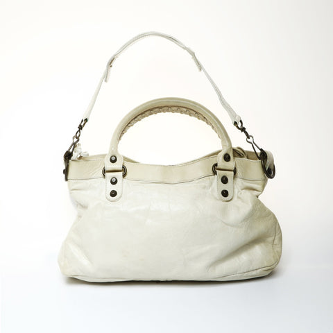 BALENCIAGA The First City 2way Cream Shoulder Bag cream WS25225