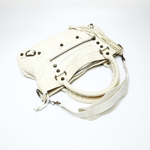 BALENCIAGA The First City 2way Cream Shoulder Bag cream WS25225