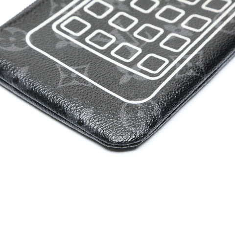 LOUIS VUITTON ×Fragment iPhone Case, Monogram Eclipse, 2017 Pouch leather black WS25227