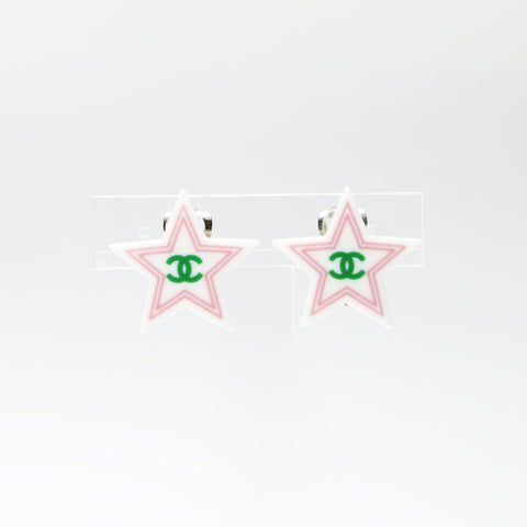 CHANEL 04C 2004 Star COCO Mark Earring white WS25229