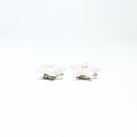 CHANEL 04C 2004 Star COCO Mark Earring white WS25229