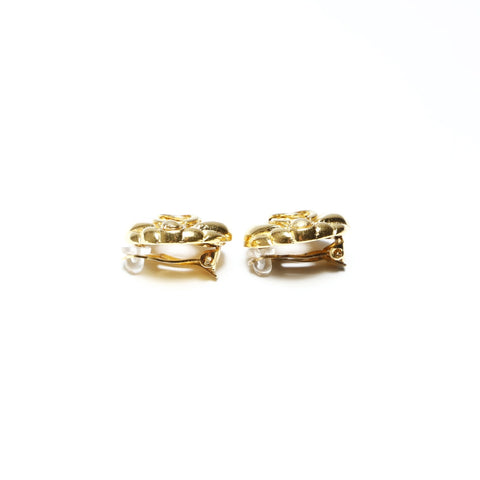 CHANEL 2cc3 1988 COCO Mark Round Earring gold WS25230