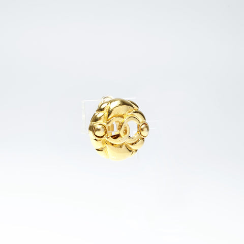 CHANEL 2cc3 1988 COCO Mark Round Earring gold WS25230