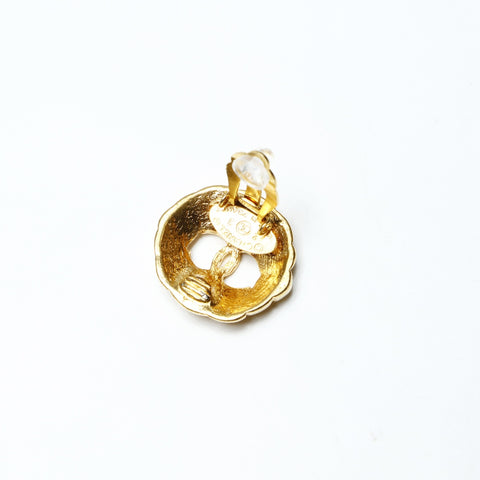 CHANEL 2cc3 1988 COCO Mark Round Earring gold WS25230