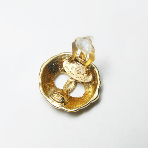 CHANEL 2cc3 1988 COCO Mark Round Earring gold WS25230