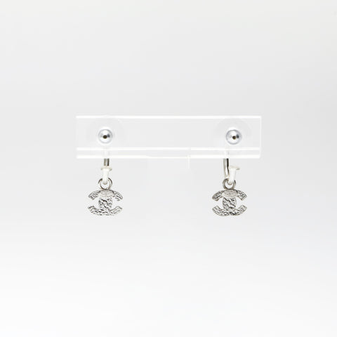 CHANEL Mini COCO Mark Pink Hoop 04P 2004 Pierce Silver WS25231