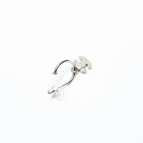 CHANEL Mini COCO Mark Pink Hoop 04P 2004 Pierce Silver WS25231