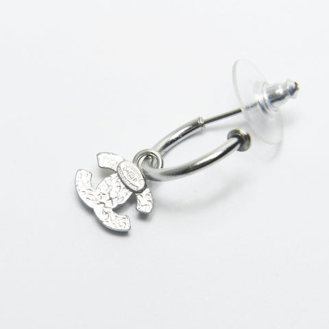 CHANEL Mini COCO Mark Pink Hoop 04P 2004 Pierce Silver WS25231