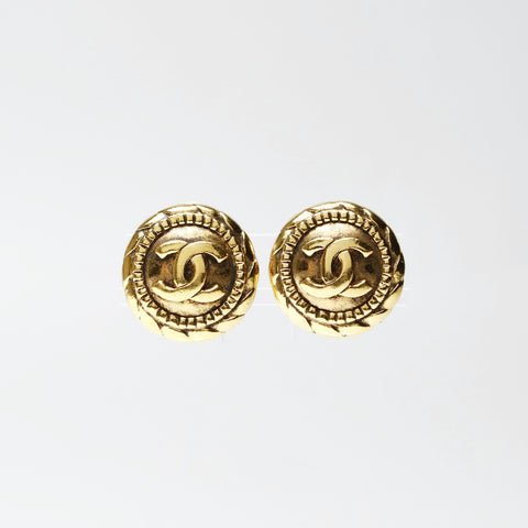 CHANEL 1980s COCO Mark Earring gold WS25232