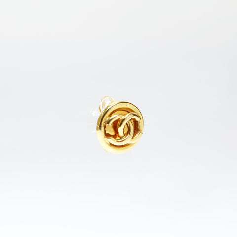 CHANEL 1980s COCO Mark Round Earring gold WS25233