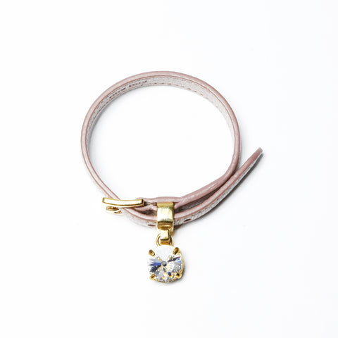 Miu Miu Leather crystal bracelet pink WS25236