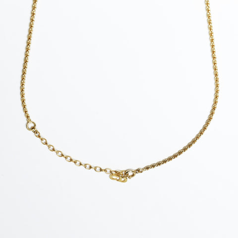 Christian Dior Flower Rhinestone Pendant Necklace gold WS25238