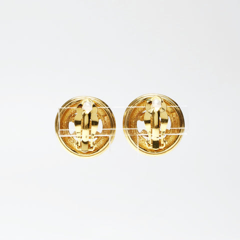 CHANEL 1980s COCO Mark Round Earring gold WS25245