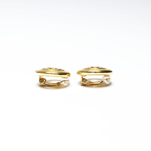 CHANEL 1980s COCO Mark Round Earring gold WS25245