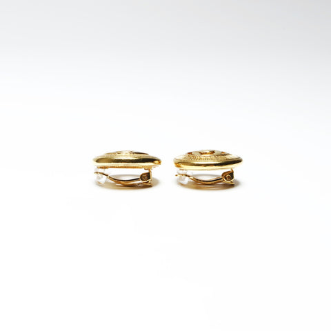 CHANEL 1980s COCO Mark Round Earring gold WS25245