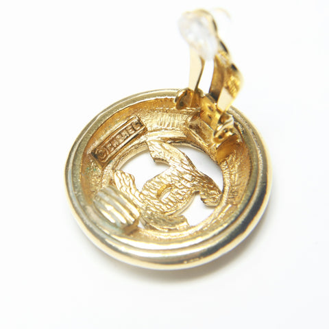 CHANEL 1980s COCO Mark Round Earring gold WS25245