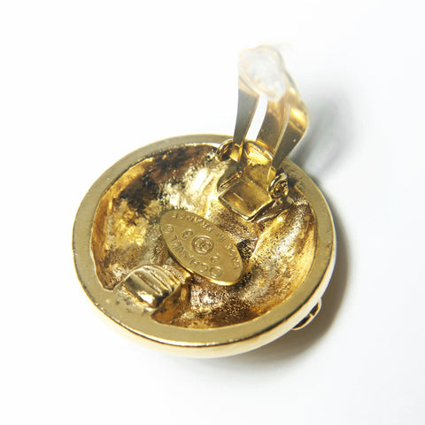 CHANEL 2cc3 1988 Round COCO Mark Earring gold WS25246
