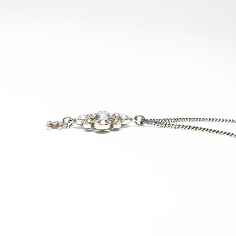 CHANEL 09V 2009 COCO Mark Rhinestone Necklace Silver WS25254