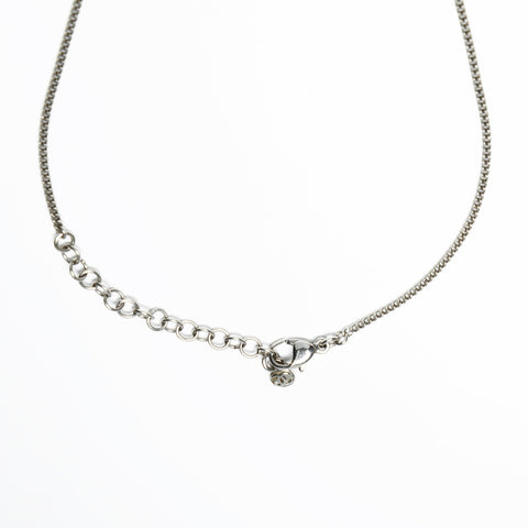 CHANEL 09V 2009 COCO Mark Rhinestone Necklace Silver WS25254