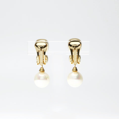 Christian Dior Pearl rhinestone Earring gold WS25258