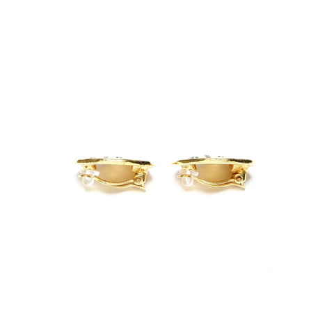 CHANEL Cambon Plate 1970-1980s Earring gold WS25259