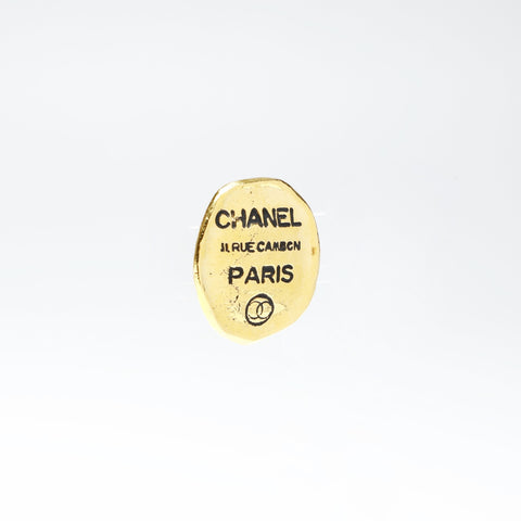 CHANEL Cambon Plate 1970-1980s Earring gold WS25259