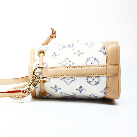 LOUIS VUITTON 2021-2025 Louis Vuitton Nano Noe Monogram Jacquard Shoulder Bag white WS25266