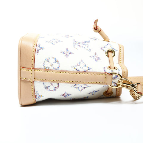 LOUIS VUITTON 2021-2025 Louis Vuitton Nano Noe Monogram Jacquard Umhängetasche weiß WS25266