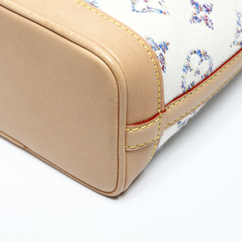 LOUIS VUITTON 2021-2025 Louis Vuitton Nano Noe Monogram Jacquard Shoulder Bag white WS25266