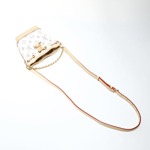 LOUIS VUITTON 2021-2025 Louis Vuitton Nano Noe Monogram Jacquard Shoulder Bag white WS25266