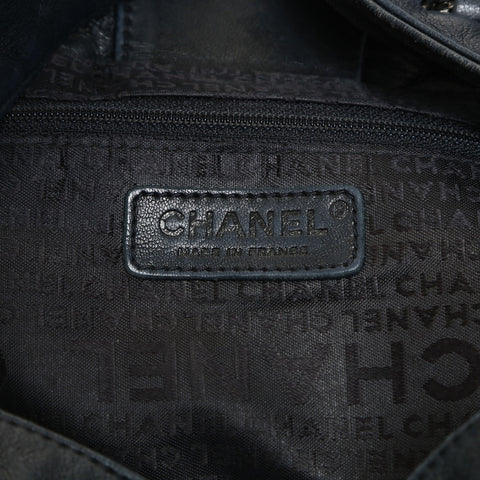 CHANEL No. 9 2004-2005 Chain Hobo Lambskin Shoulder Bag black WS25267