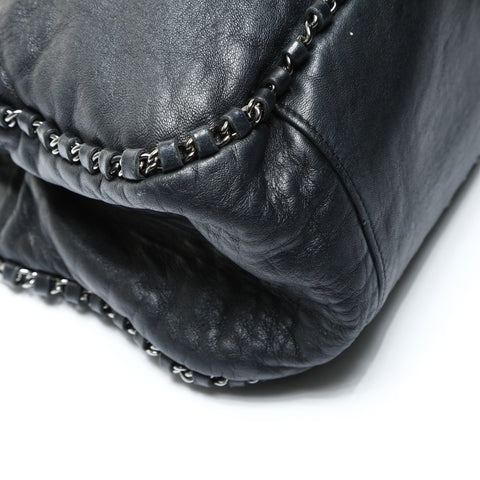 CHANEL No. 9 2004-2005 Chain Hobo Lambskin Shoulder Bag black WS25267