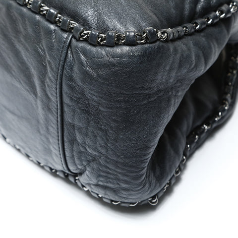 CHANEL No. 9 2004-2005 Chain Hobo Lambskin Shoulder Bag black WS25267