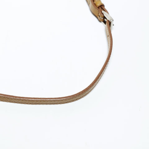 PRADA Beaded patent leather accessory pouch Shoulder Bag Brown WS25268