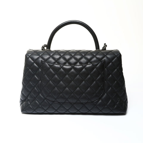 CHANEL No. 21 2015-2016 Coco Handle 2-way Caviar Skin Chain Handbag black WS25272