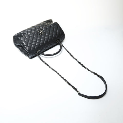 CHANEL No. 21 2015-2016 Coco Handle 2-way Caviar Skin Chain Handbag black WS25272