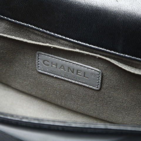 CHANEL No. 16 2012 Boy Lambskin Mini Stingray Shoulder Bag black WS25274