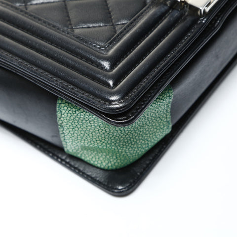 CHANEL No. 16 2012 Boy Lambskin Mini Stingray Shoulder Bag black WS25274