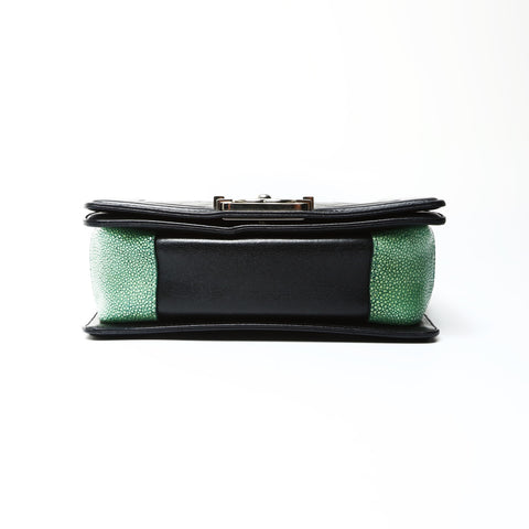 CHANEL No. 16 2012 Boy Lambskin Mini Stingray Shoulder Bag black WS25274