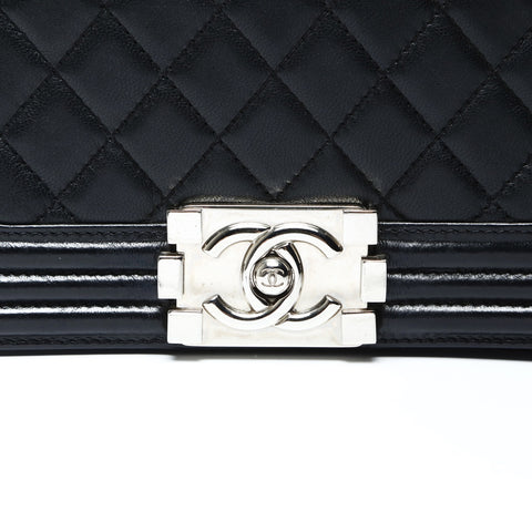CHANEL No. 16 2012 Boy Lambskin Mini Stingray Shoulder Bag black WS25274