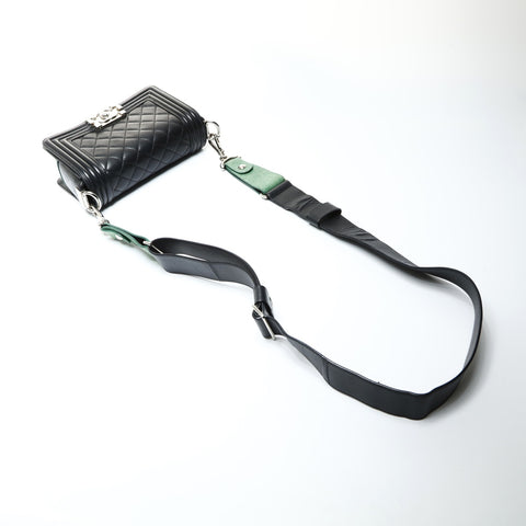 CHANEL No. 16 2012 Boy Lambskin Mini Stingray Shoulder Bag black WS25274