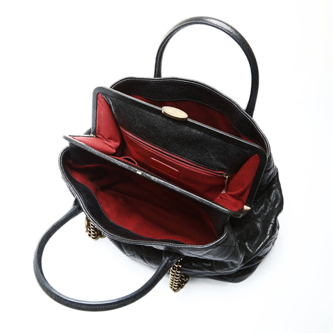 CHANEL No. 16 2012 Portobello 2-way Caviar Tote Handbag black WS25275