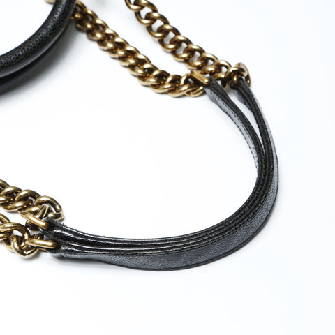 CHANEL No. 16 2012 Portobello 2-way Caviar Tote Handbag black WS25275