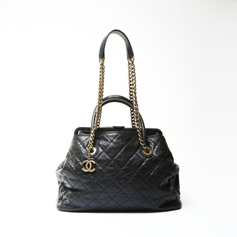 CHANEL No. 16 2012 Portobello 2-way Caviar Tote Handbag black WS25275