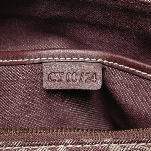 CELINE Macadam Canvas Hobo One Belt Shoulder Bag Red WS25278