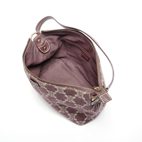 CELINE Macadam Canvas Hobo One Belt Shoulder Bag Red WS25278