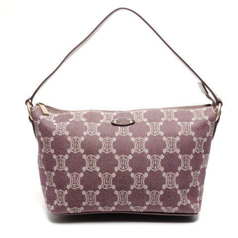 CELINE Macadam Canvas Hobo One Belt Shoulder Bag Red WS25278