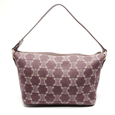 CELINE Macadam Canvas Hobo One Belt Shoulder Bag Red WS25278