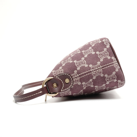 CELINE Macadam Canvas Hobo One Belt Shoulder Bag Red WS25278