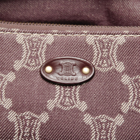 CELINE Macadam Canvas Hobo One Belt Shoulder Bag Red WS25278